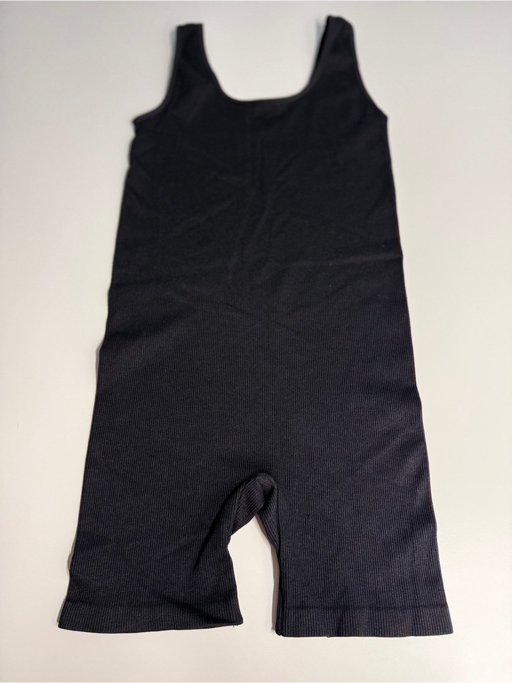Warner's Black Ribbed Kids Short Jumpsuit